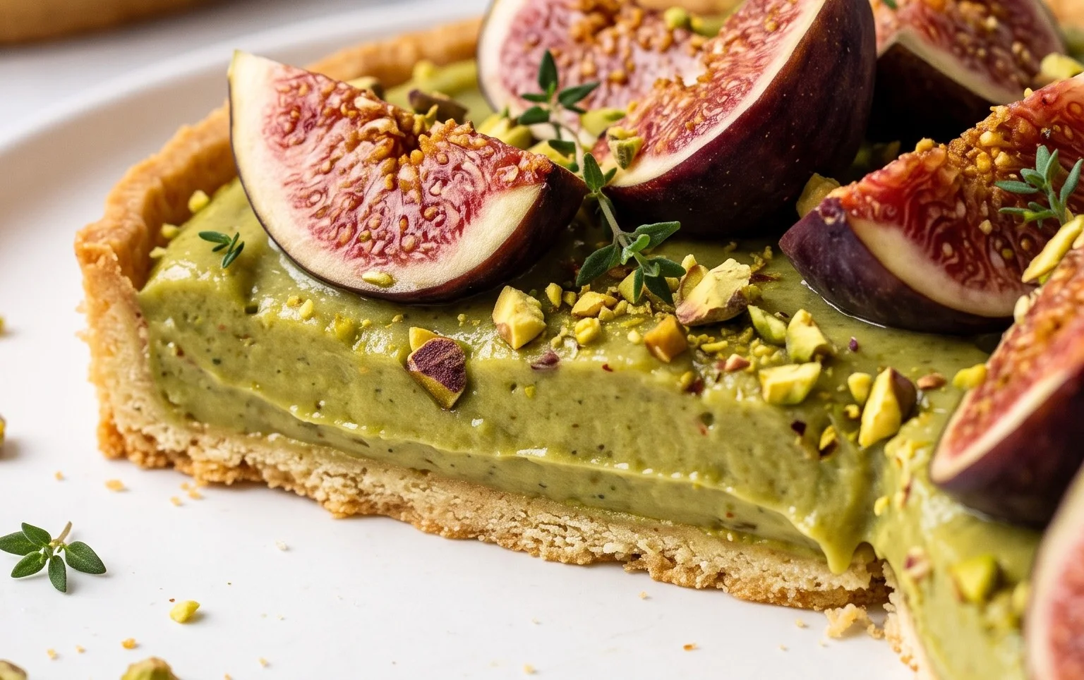 Tarte figues fraiches creme de pistache