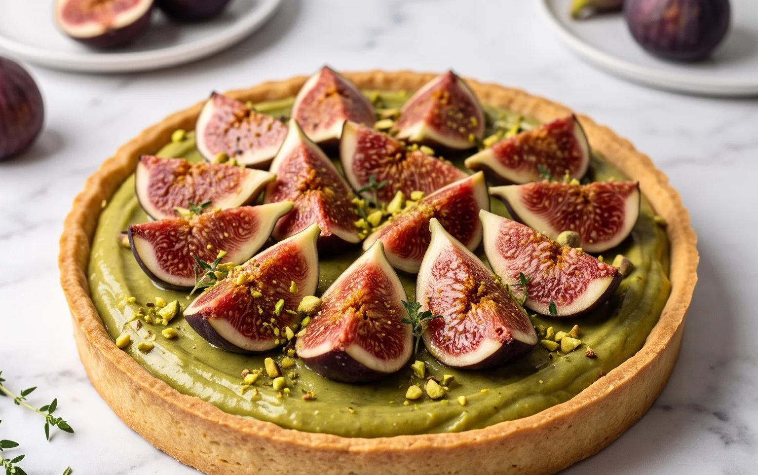 Tarte figues pistache : Crème onctueuse & fruité