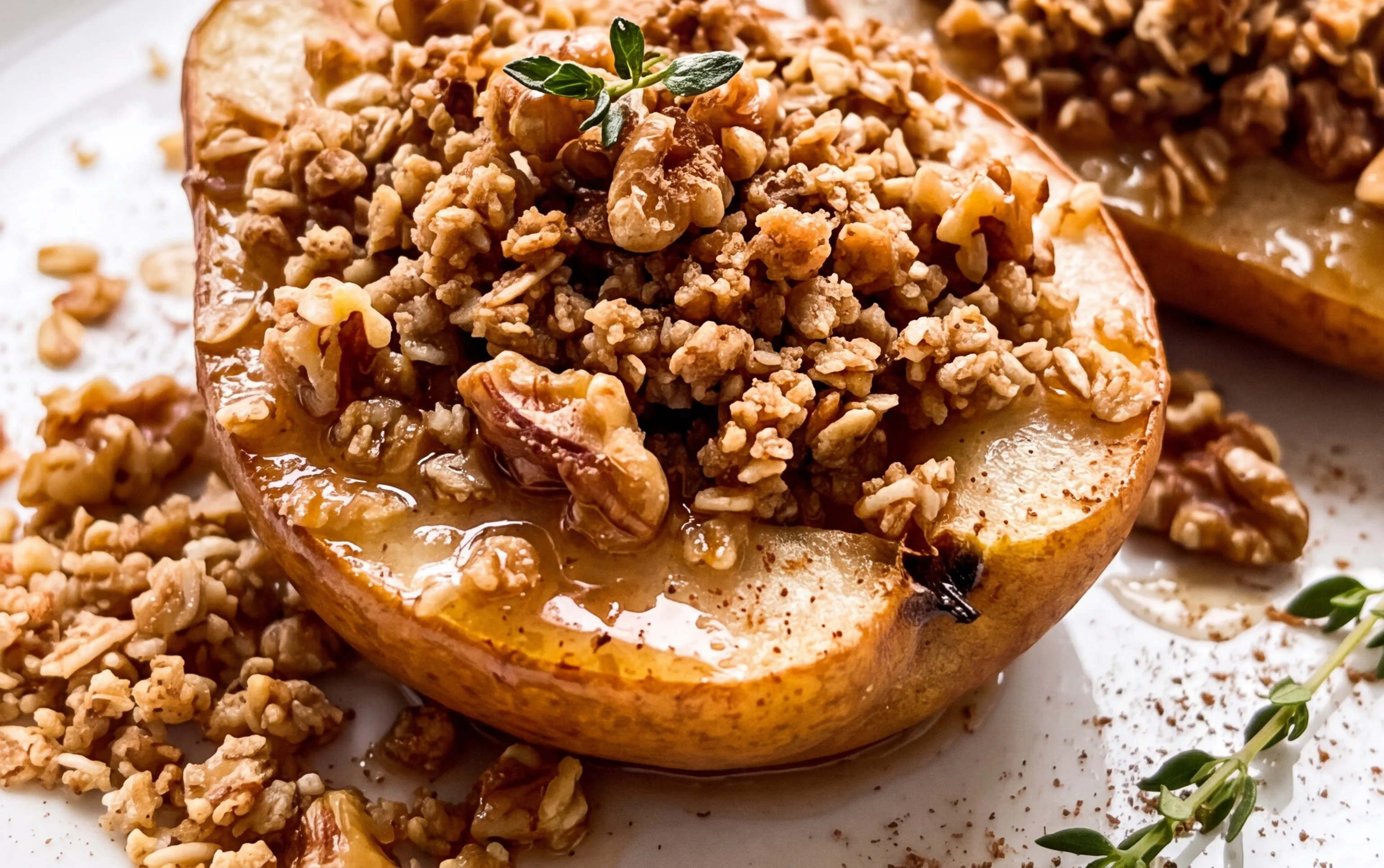 Baked Pears with Walnut Oat Crumble
